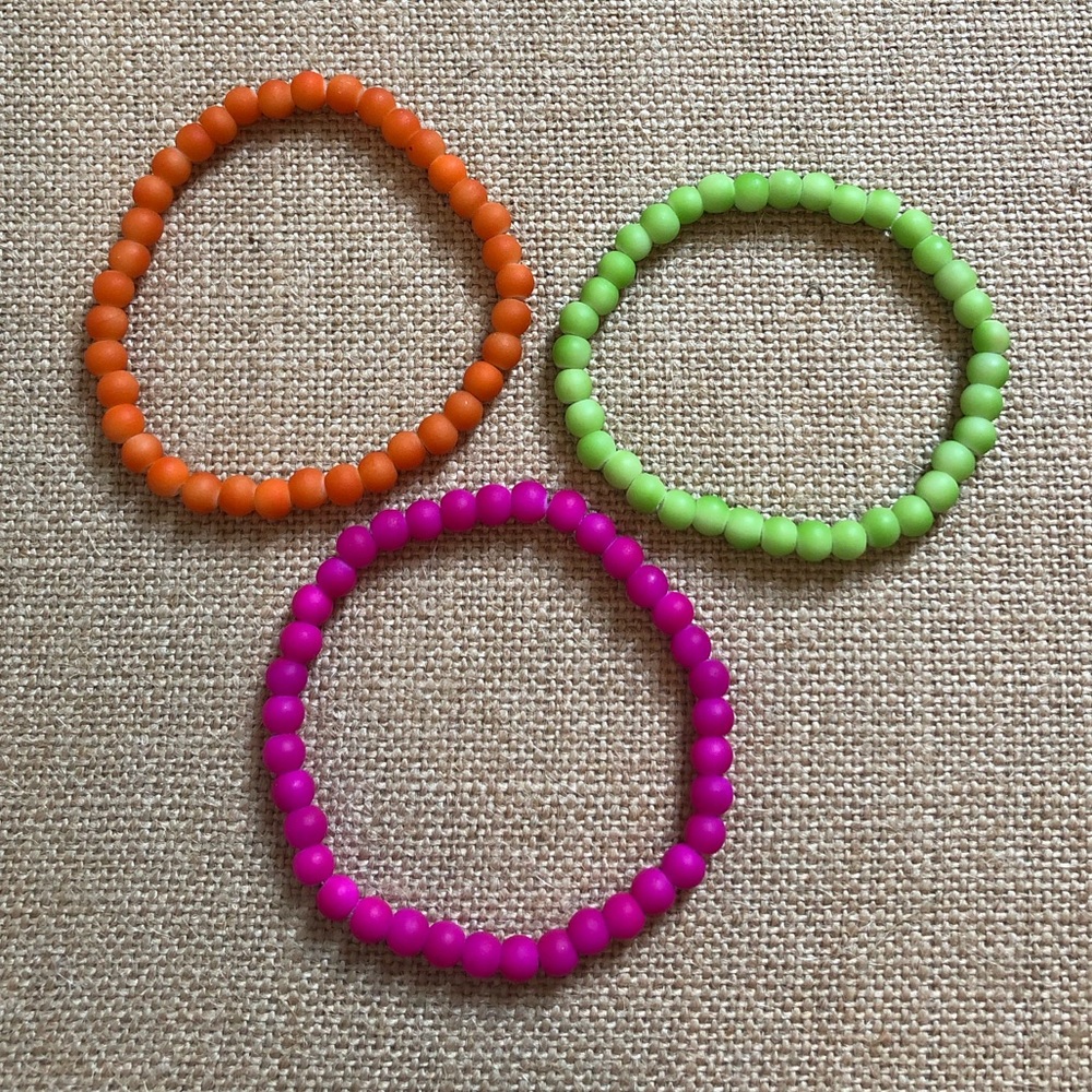 Neon Bracelet Set - Pink, Orange, and Green